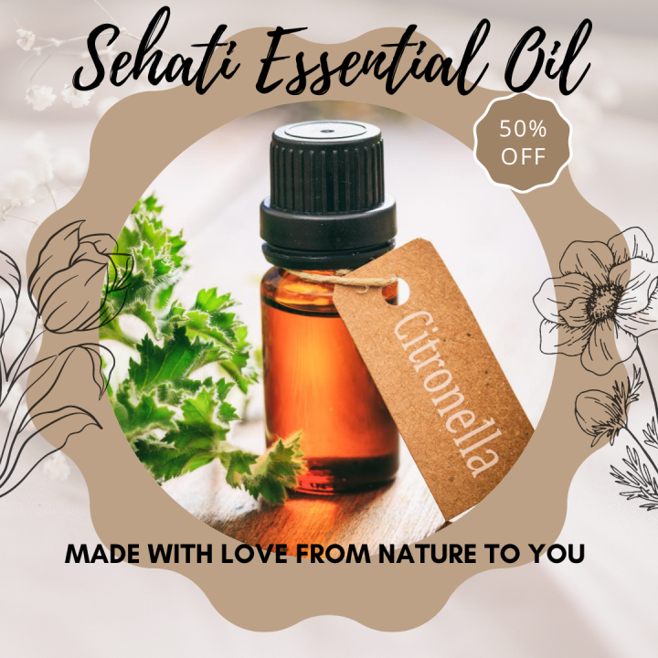 Citronella Essential Oil / Minyak Sereh Wangi Murni 99% Ukuran 10 Ml ...