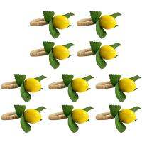 10 Pcs Simulation Lemon Plant Napkin Ring Fruit Meal Buckle Hotel Model Room Napkin Ring Napkin Buckle Party Supplies