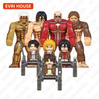 โจมตี Titan Mini Action Figures Eren Jaeger Mikasa Ackerman Levi Ackerman อะนิเมะร้อนอิฐบล็อกอาคารของเล่นเด็ก