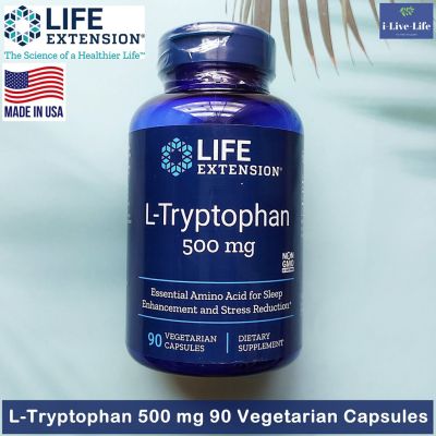 แอล ทริปโตเฟน L-Tryptophan 500 mg 90 Vegetarian Capsules - Life Extension