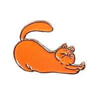 Custom Cartoon Orange Cat Lapel Pin Exquisite Cute Cute Mini Cat Gold Metal Soft Enamel Zinc Alloy Badge For Girls Gift Fashion Brooches Pins