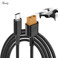 AMELY 100วัตต์ค่ะ XT60ถึง Type-C สายชาร์จเร็ว สายอะแดปเตอร์ 5A 20V สายชาร์จ USB-C ถึง XT60 ทนต่อการสึกหรอ 50ซม./1ม. สายเคเบิลอะแดปเตอร์ XT60เป็น Type-C สำหรับชุดเครื่องมือ RC