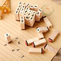 40pcs Alphabet Stamps Set Self Inking Number Letter Stamp Wood Rectangle Alphabet Seal Diary Decoration Craft Scrapbook Supplies