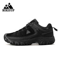 HIKEUP New High Quality Men Hiking Shoes Durable Leather Climbing Shoes Outdoor Walking Sneakers Rubber Sole Factory Outlet Power Points  Switches Sav