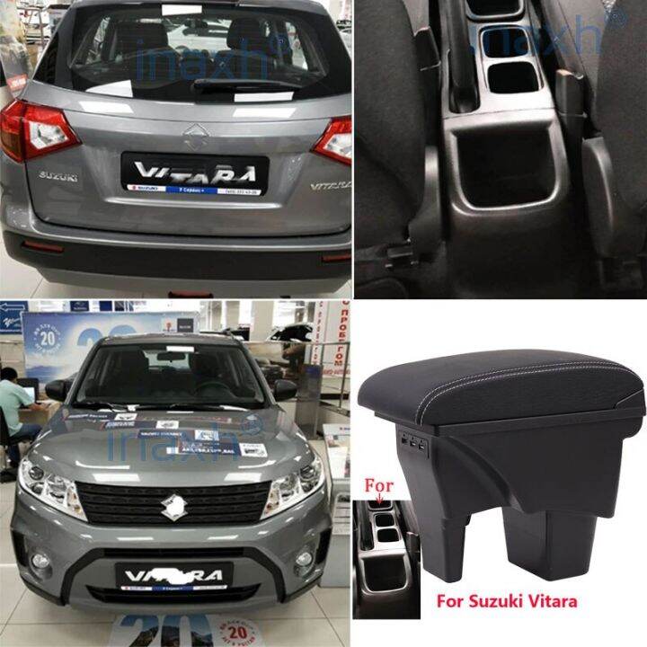 สำหรับ-suzuki-vitara-กล่องเก็บของตรงกลางที่วางแขนอุปกรณ์เสริมรถยนต์ที่พักแขนในรถยนต์ติดตั้งได้ง่ายไฟ-led-usb