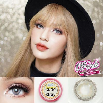 """💋 มีค่าสายตา 💋 Wink mini boom Gray Brown บิ๊กอาย สุดปัง คอนแทคเลนส์ รายเดือน มีอย แถมตลับฟรี เลนส์นิ่ม สวยปังมาก"""