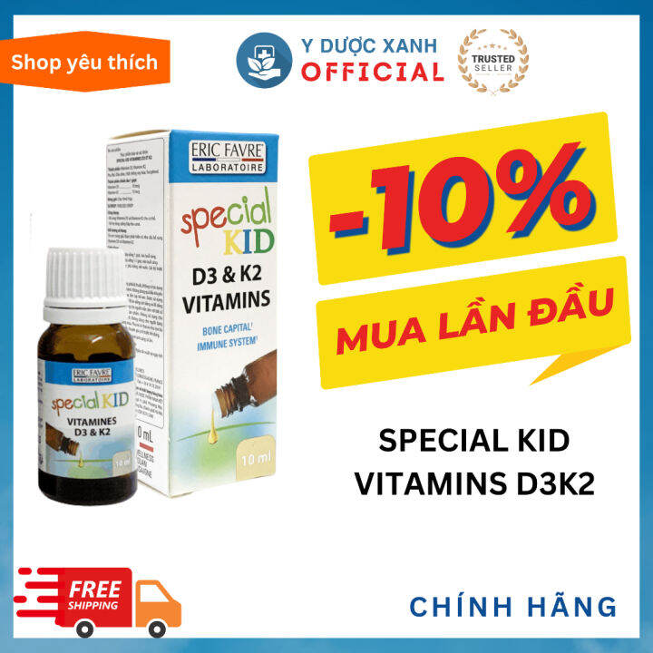 [Hàng Công Ty] SPECIAL KID VITAMIN D3 & K2, 10ml, Bổ sung Vitamin D3 K2