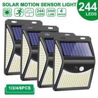 244 222 LED Solar Light Outdoor 4 Modes Motion Sensor PIR Wall Light Waterproof Solar Lamp Solar Powered Garden Focos Solares