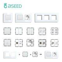 【YF】۩✻❅  BSEED Wall Switches Parts Glass Frames USB Sockets Function Module CAT5 TV TEL Outlet