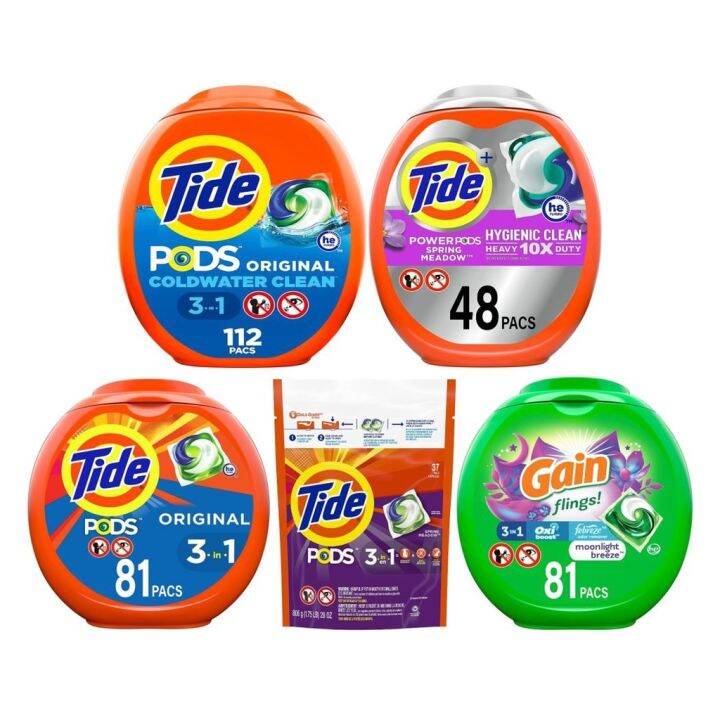 Tide Gain Pods 3In1 Laundry Detergent (Original / Spring Meadow) Lazada PH