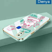 เคส Dienya สำหรับ Vivo Y91C Y95 Y91 Y91i Y90 IQOO Z7X IQOO Z7 5G เคสการ์ตูนน่ารักรูปแบบโชคดีใหม่กรอบสี่เหลี่ยมชุบซิลิก้าเจลนิ่มกันกระแทกเคสมือถือรวมเลนส์กล้องถ่ายรูปฝาครอบป้องกัน