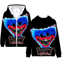 3-14T Kids Horror Game Huggy Wuggy Zip Up Hoodie Poppy Playtime Hooded Sweatshirt Boys Girls Cartoon Anime Cosplay Costume Hoodi