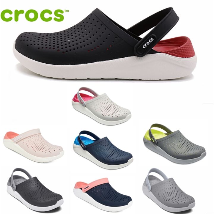 spot-crocs-literide-กลางแจ้งชายและหญิงรองเท้าชายหาดกันลื่นรองเท้าแตะกีฬาป่าลำลอง