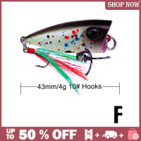 ⚽ FAR zhanghe 4.3ซม. 4G Mini Popper Lure ปลาเทราท์เหยื่อ Ultralight Fishing Lure Topwater Crankbait