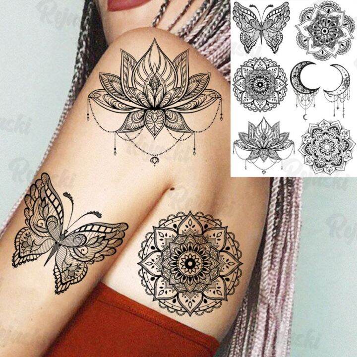 yf-henna-elephant-pendant-temporary-tattoos-for-women-men-lion-butterfly-snake-feather-fake-tattoo-sticker-glamour-back-body-tatoos