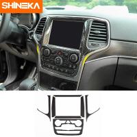 SHINEKA สำหรับ Jeep Grand Cherokee 2014 + คอนโซลกลางรถอุปกรณ์ชิ้นส่วนตกแต่งส่วนครอบแผงนำทางสำหรับ Jeep Grand Cherokee