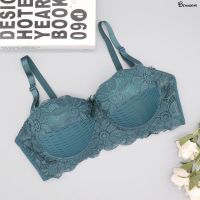 （A So Cute） Beauwear PlusOverlay Push Up Bras สำหรับผู้หญิง Unlined No-Padding Stripe Breathaชุดชั้นในปรับชุดชั้นในครึ่งถ้วย Bh