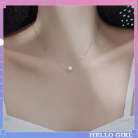 Hello Girl Jewelry Ins Simple Pearl Pendant Necklace for Women Korean Elegant Clavicle Chain Neck Jewelrys