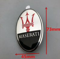 โลโก้ มาเชราติ พลาสติก  ติดกระโปรงหน้ารถCar Front Hood Emblem Sticker Decal Badge Black Logo For Maserati Ghibli GT