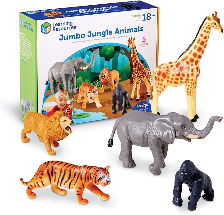 Learning Resources LER0693 Jumbo Jungle Animals - Children Realistic Large  Animal Models Toy | Lazada Singapore