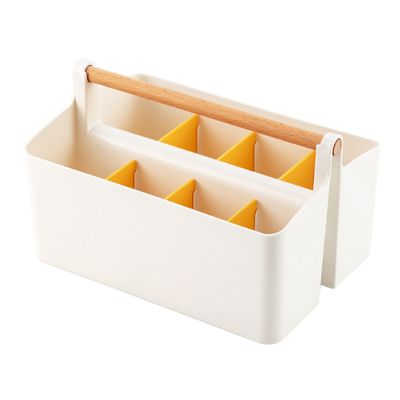 Desk Organizer Multi-Functional Carry Divided Office Storage Tote Plastic Pencil Pen Holder Stationary Organizer