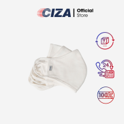 Khẩu trang người lớn CIZA vải thun cotton trắng 2 lớp kháng khuẩn chống