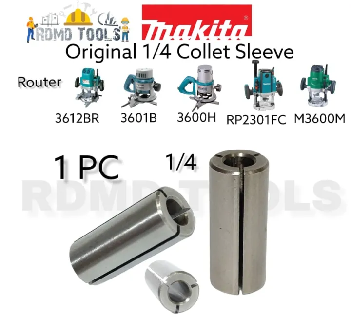 Original MAKlTA 1/4 Collet Sleeve for Router 3612BR/3601B/3600H