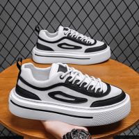 Summer Breathable Mens Shoes 2023 New Junior High School Students Mesh Sports Leisure Height Small White Board Shoes Low Tide Shoes