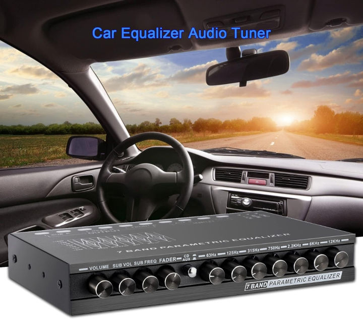 facmogu-7-band-car-audio-equalizer-adjustable-7-bands-eq-car-amplifier-graphic-equalizer-with-cd-aux-input-select-switch-front-rear-sub-output-for-boat-rv-rtv-motorcycle-car-stereo-tone-control