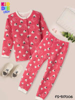 KiddeeCrew  ชุดนอนชมพูสตอเบอรี เด็กผู้หญิง Pink  Strawberry Pajamas  1-8 ปี