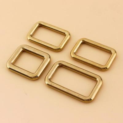 Solid brass square ring buckles cast seamless rectangle rings leather craft bag strap buckle garment belt luggage purse DIY Furniture Protectors Repla