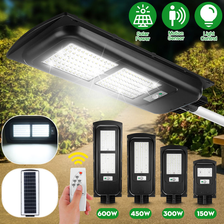 120 LED Solar Security Light (Black) — with separate solar panel
