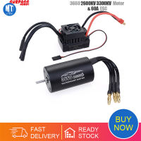 Surpass Hobby RC 3660 2600KV 3300KV Sensorless Brushless มอเตอร์60A ESC &amp; LED บัตรโปรแกรมสำหรับ1/10 RC รถบรรทุกมอนสเตอร์