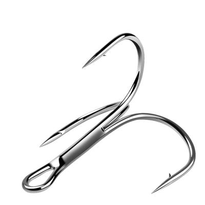 50PCS Set High-carbon steel Treble Fishing Hooks Carbon Steel Barbed Fishhooks Super Sharp Triple Hooks Sea Tackle Accessories