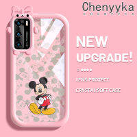 Chenyyka เคสสำหรับ Huawei P40 P40 Pro,เคสโปร์การ์ตูนมิกกี้น่ารักเมาส์ลวดลายที่มีสีสันสวยงามเคสกันกระแทกนิ่มเคสซิลิโคนเนื้อนิ่มทนทานต่อการตกหล่น