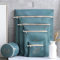 6 Size Washing Bags Mesh Polyester Dirty Laundry Bag Embroidery Net Bra Wash Basket Organizer for Underwear Clothing Laundry Bag