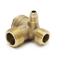 Male Thread 3 Way Metal Air Compressor Check Valve Gold Tone S25 19 dropship