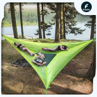 Multi-Human Hammock การออกแบบ 3 จุดแบบพกพาเปลญวนอเนกประสงค์สามเหลี่ยมแผ่นเหนือศีรษะง่ายต่อการตั้งแคมป์เปิด เปลญวนตั้งแคมป์ เปล เปลญวน เปลนอนผู้ใหญ่ camping เปลนอน เปลญวนต้นไม้แบบพกพา เปลสนาม สามารถใช้สำหรับแบกเป้เดินทางชายหาดสนามหลังบ้านเดินป่า