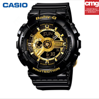 Casio นาฬิกา  Baby-G BA-110-1A black gold series(ประกัน CMG ศูนย์เซ็นทรัล 1 ปี)กันน้ำนาฬิกาผู้หญิง นาฬิกากีฬา