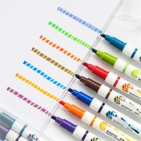 7pcs/set Can Change Color Highlighter Water Color Marker Pen Children Kids Drawing Discolor Pen School Stationery Student Gift