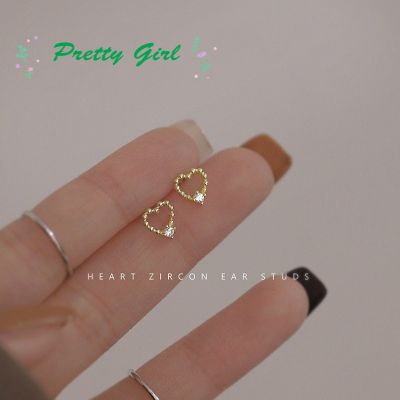 2022ใหม่แฟชั่นเกาหลีหูแหวนแสงหรูหราซอกออกแบบความรู้สึกต่างหูรูปหัวใจ Pretty Girl Jewelry