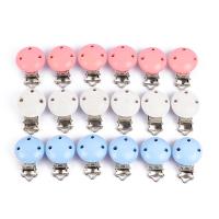 10Pcs Round Wood Pacifier Clip Baby Teething Dummy Clip Accessories for DIY Pacifier Chain Tool Wholesale Clips Pins Tacks