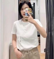 Uniqlo เสื้อยืดแขนเสื้อแขนสั้นคอกลมผ้าฝ้ายเนื้อบางสำหรับโชว์ในบ้านฤดูร้อนห้องลองเสื้อโจ๊กเกอร์เสื้อโค้ทสีบริสุทธิ์แบบไม่มีซับในเสื้อผ้าสำหรับ455758