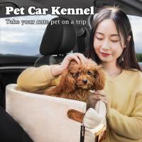 Car Pet Safety Seat Auto Seat Center Console Dog Cat Nest Pad Portable Removable Pet Carrier Bag Puppy Booster for Automobile