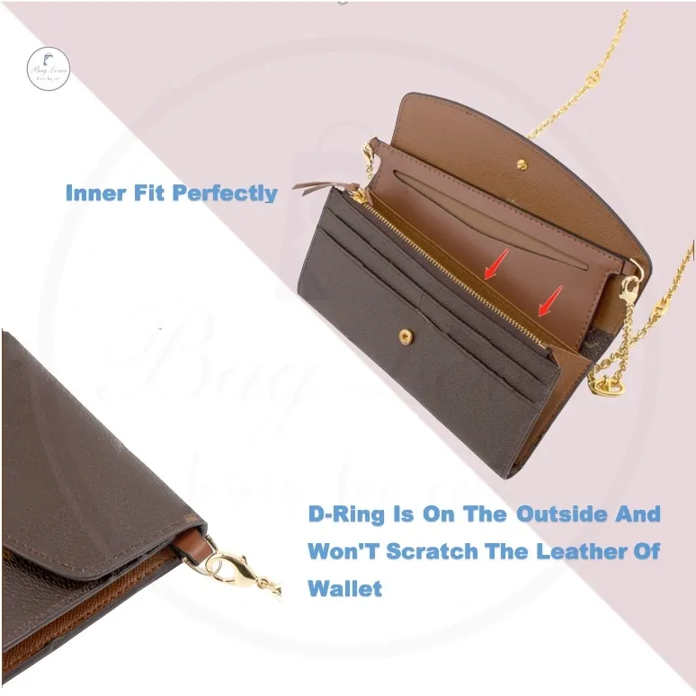 pdj285 Bag Lover, Conversion Kit For SARAH WALLET Leather Insert Organizer  Transform Wallet On Chain, Bag Accessories, Bag Chain