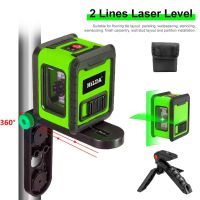 New 2 Lines Laser Level Self-leveling Green Beams Laser Level High Precision Horizontal Vertical Cross-Line Laser Leveling Tool