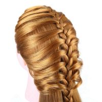 Qkiss 40% Real Human Hair Mannequin Head Hairdresser Training Head Cosmetology Doll Head Blond