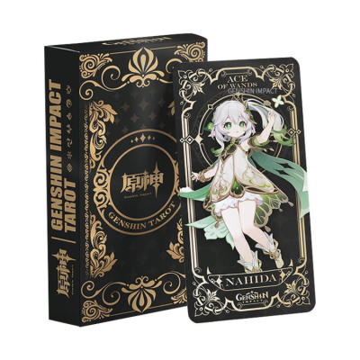 56Pcs/Box Game Genshin Impact Tarot Card Nahida Eula Thoma Layla Kaeya Playing Card Cosplay Props Anime 14X7CM Tarot Card