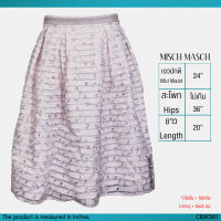 USED Misch Masch - Pink Lace Ruffle Skirt | กระโปรงยาวสีชมพู สีม่วง เอวปกติ กระโปรงลูกไม้ ลายดอก ระบาย ทำงาน วินเทจ แท้ มือสอง