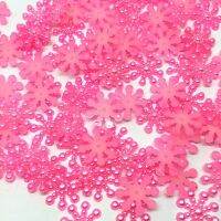 100pcs 15mm Pink Pearl Resin Snowflake Flatbacks Embellishments DIY Phone Christmas Decorations Scrapbooking Cardmaking Crafts